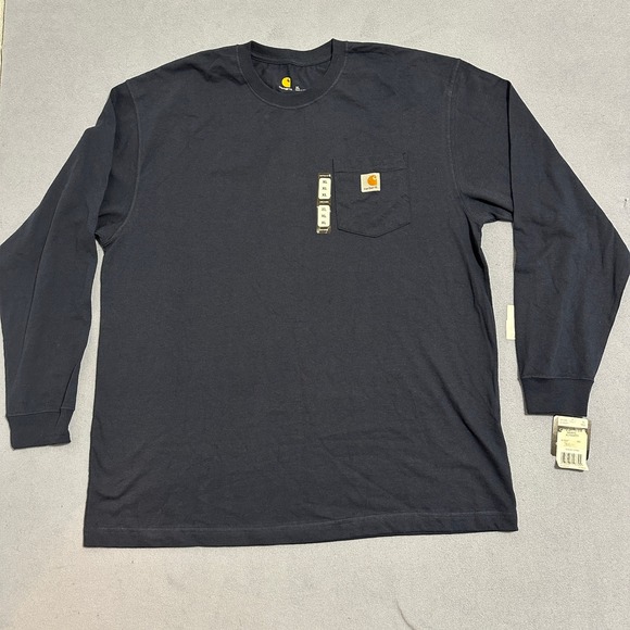 Carhartt Other - Carhartt Long Sleeve Workwear Pocket T Shirt K126NVY Navy Blue Mens XL NWT